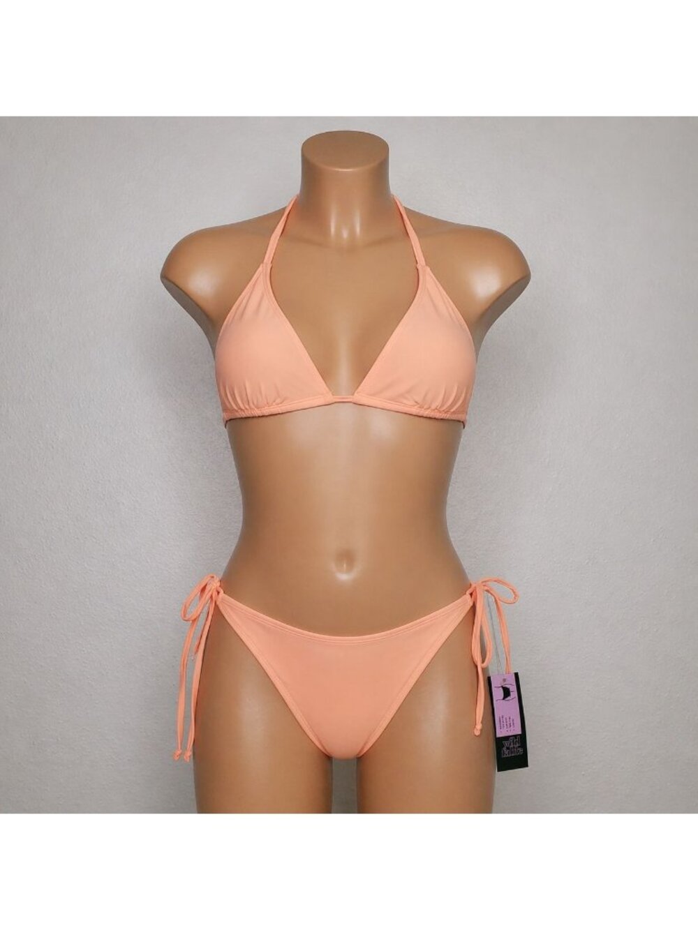 Wild Fable Peach Bikini Set XL Adjustable Straps Tie-Side Bottoms